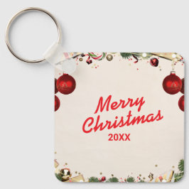 Chaveiro Custom Christmas Square Metal Keychain