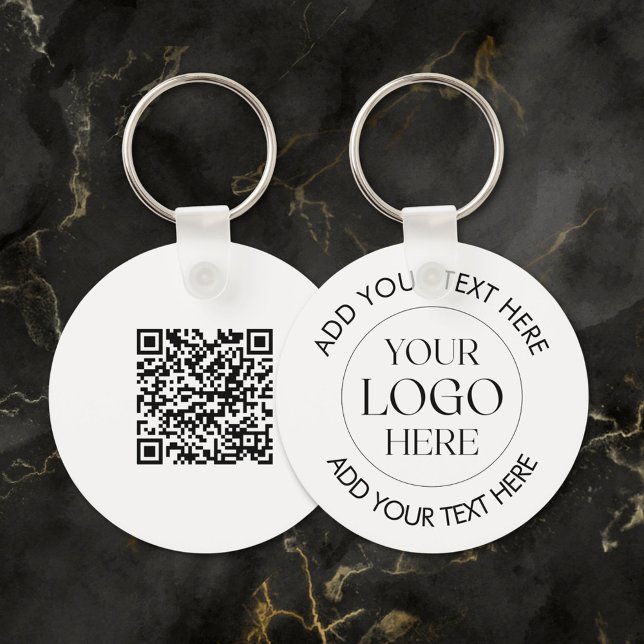 Chaveiro Custom Company Business Logo QR Code Modern (In situ)