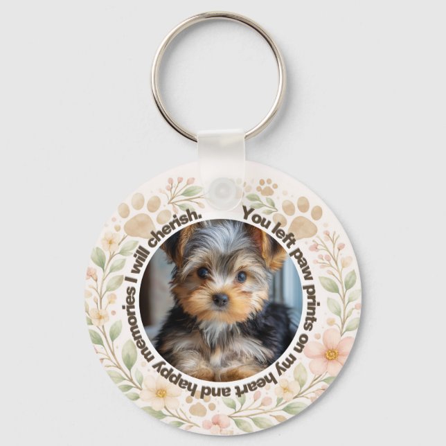 Chaveiro Custom Dog Paw Prints Memorial (Frente)