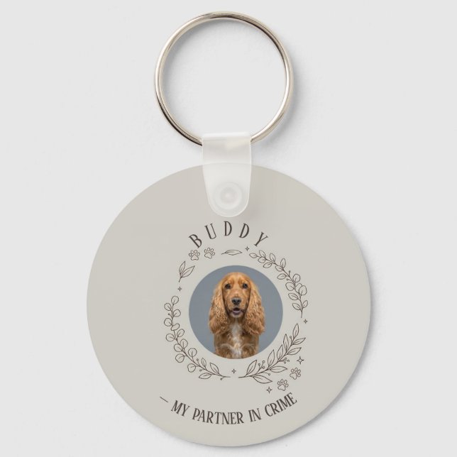 Chaveiro Custom Dog Photo Keychain | Elegant Pet Keepsake (Frente)