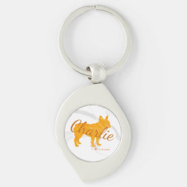 Chaveiro Custom French Bulldog Pastel Orange - Frenchie