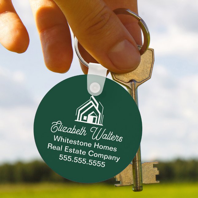 Chaveiro Custom Green Real Estate Company House Realtor (Criador carregado)