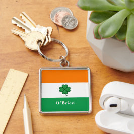 Chaveiro Custom Irish Flag Bottle Opener with Last Name