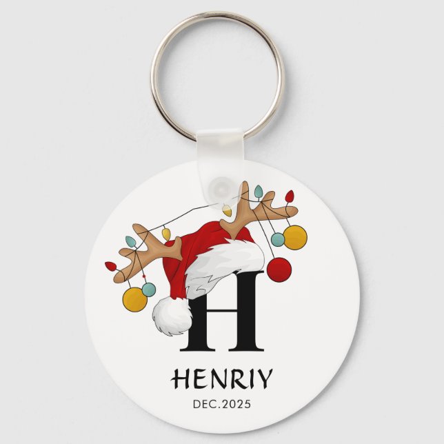 Chaveiro Custom Letter Name Christmas gift (Frente)
