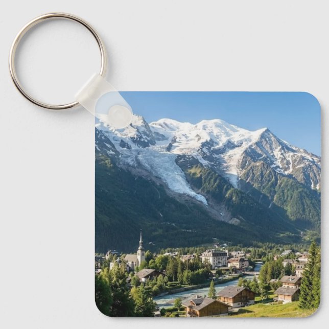 Chaveiro Custom Majestic Mont Blanc French Alps View (Frente)