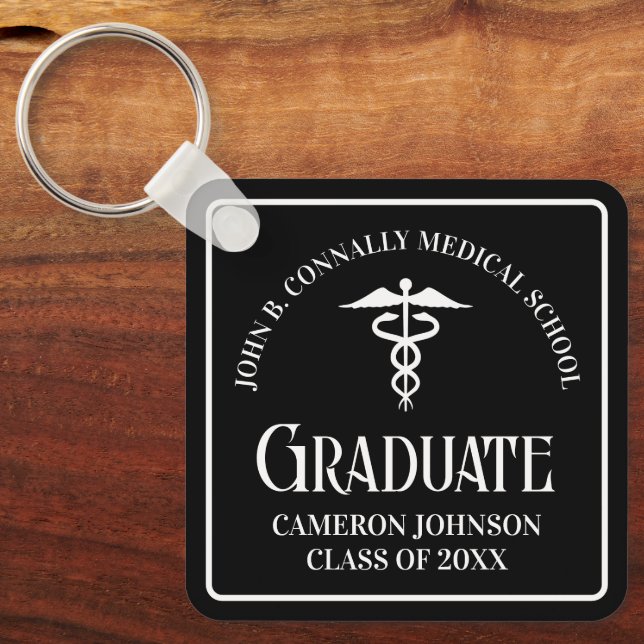 Chaveiro Custom Medical School Black Graduation Keepsake (Frente)
