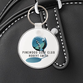 Chaveiro Custom Metal Golf Bag Tag, Personalized Round Name