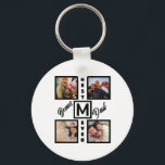 Chaveiro Custom Modern Bonus Dad Stepdad 4 Photo Collage<br><div class="desc">Custom Modern Bonus Dad Stepdad 4 Photo Collage. Create your own unique fathers day gift for stepdad with your photos and monogram initial.</div>