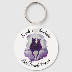 Chaveiro Custom Name Best Friends Forever Cats Key Chain