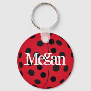 Chaveiro Custom Named Megan Ladybug Keyring