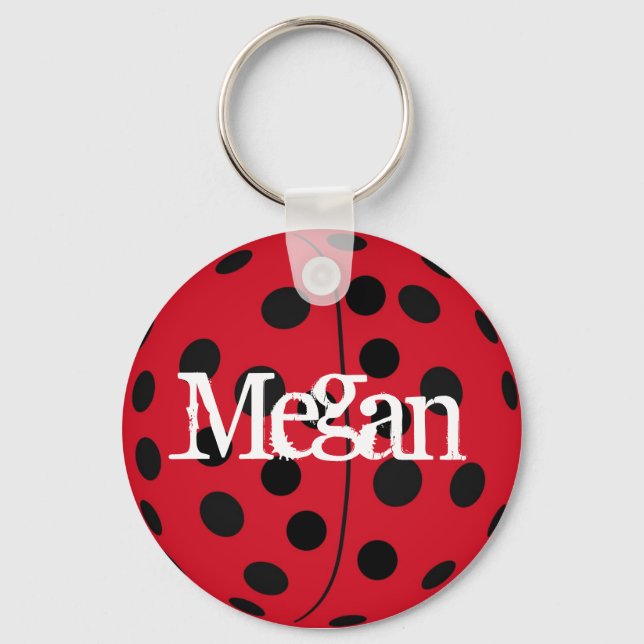 Chaveiro Custom Named Megan Ladybug Keyring (Frente)