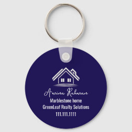 Chaveiro Custom Navy Blue Real Estate Realtor Keychains