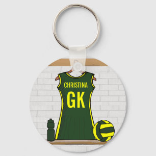 Chaveiro Custom Netball Uniform Green with Yellow