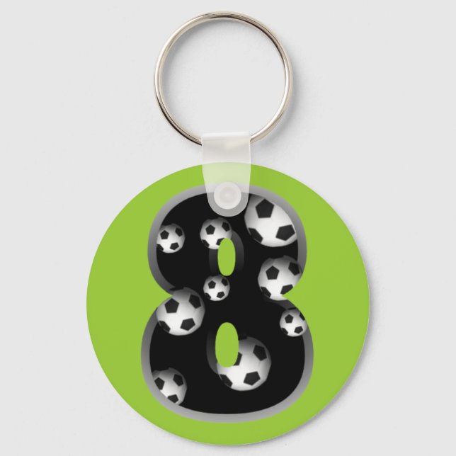 Chaveiro Custom Number 8 Soccer Keychain (Frente)