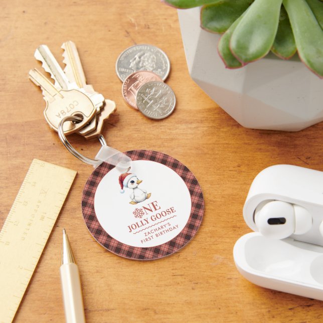Chaveiro Custom One Jolly Goose December First Birthday (Mesa)
