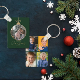 Chaveiro custom photo collage Merry Christmas bauble