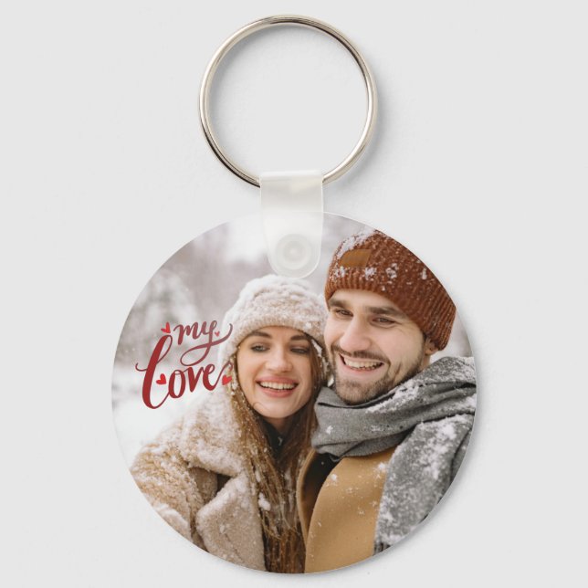 Chaveiro Custom Photo Couple My Love Keychain (Frente)