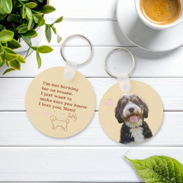 Chaveiro Custom Photo & Name Bernedoodle Mom Keychain Gift