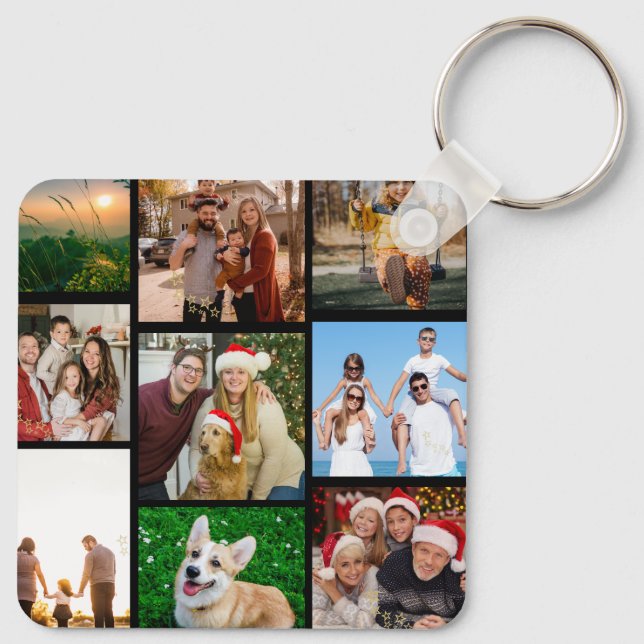 Chaveiro Custom Photos Keychains, Double Sided 9 Photos   (Verso)