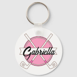 Chaveiro Custom Pink Personalized Golf Clubs Monogram 