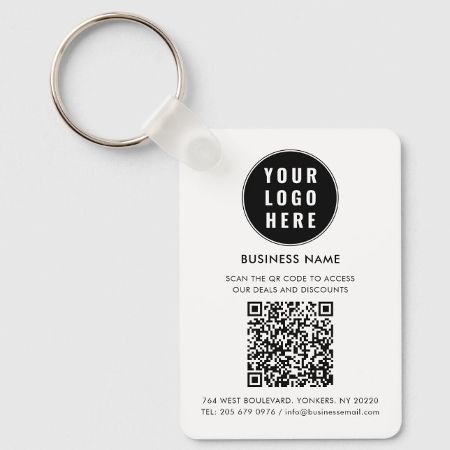 Chaveiro Custom QR Code Modern Logo Minimalist (Frente)
