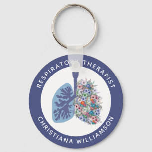 Chaveiro Custom Respiratory Therapist Floral Lungs