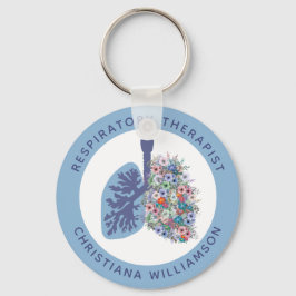 Chaveiro Custom Respiratory Therapist Floral Lungs Gift