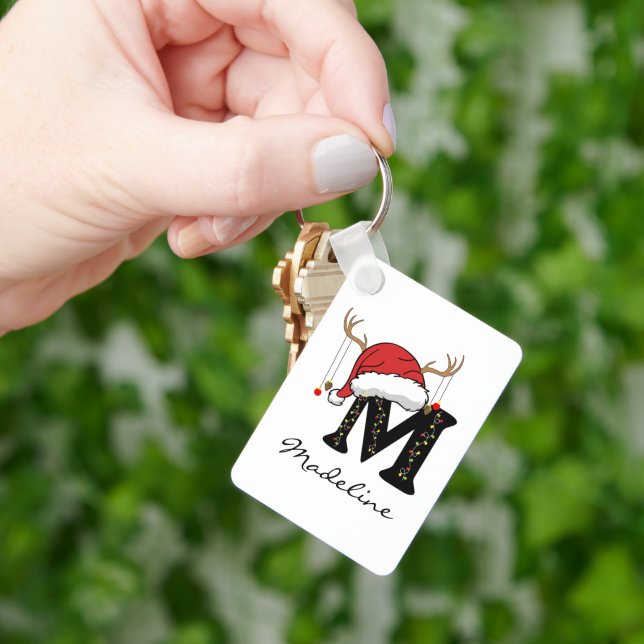 Chaveiro Custom Santa Monogram Keychain for Teachers (Mão)