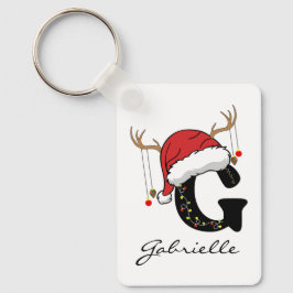 Chaveiro Custom Santa Monogram Keychain Gift for Friends