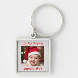 Chaveiro Customisable Premium Square Baby First Christmas