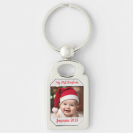 Chaveiro Customisable Rectangle Metal Baby First Christmas