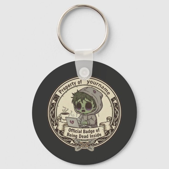 Chaveiro Customizable Dead Inside Badge  (Frente)