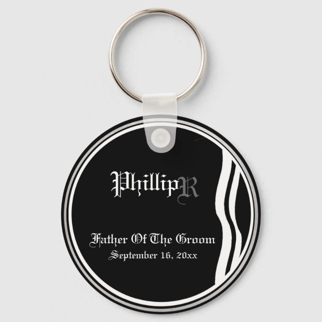 Chaveiro Customizable Father Of The Groom Keepsake Keychain (Frente)