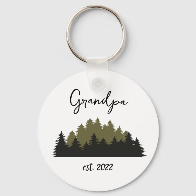 Chaveiro CUSTOMIZABLE Grandpa Date - First time Grandpa (Frente)
