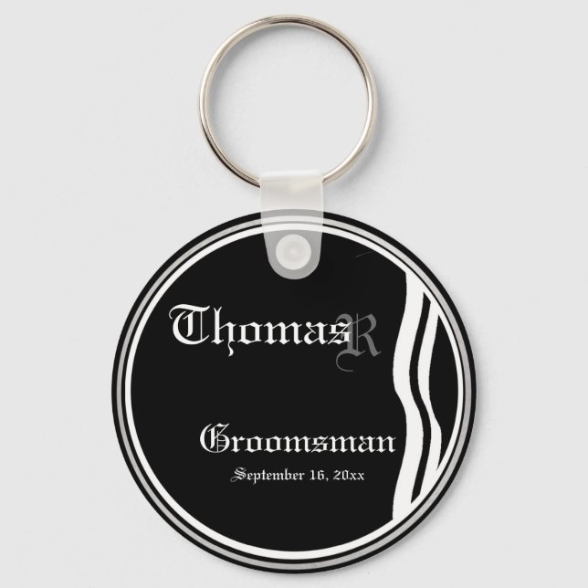 Chaveiro Customizable Groomsman Keepsake Keychain (Frente)