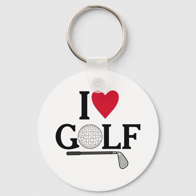 Chaveiro Customizable I love Golf Balls (Frente)