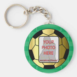 Chaveiro Customizable photo golden soccer ball Keychains