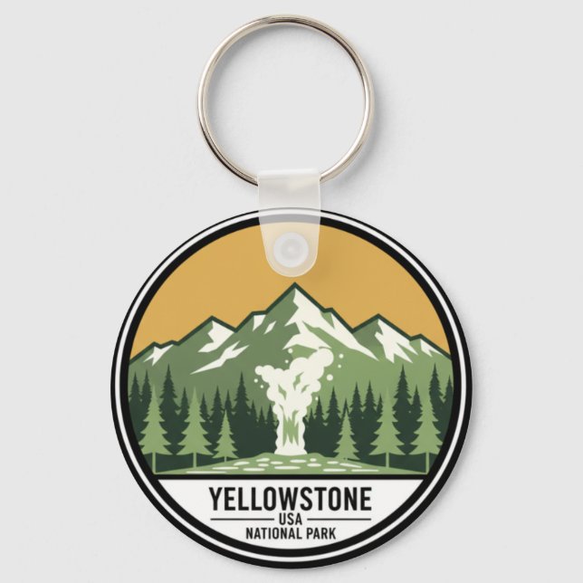 Chaveiro Customizable Yellowstone National Park Keychain (Frente)