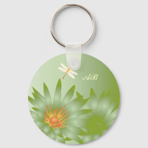 Chaveiro Customizável: Margaridas verdes
