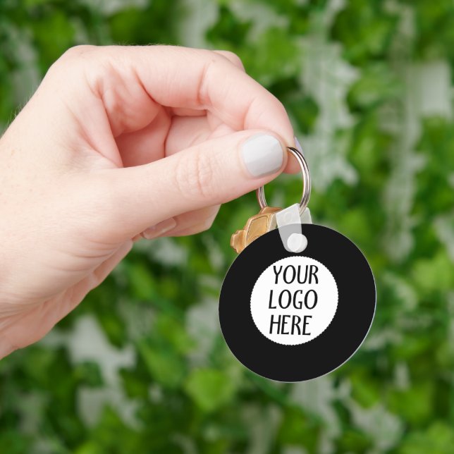 Chaveiro Customize Your Black White company logo (Mão)