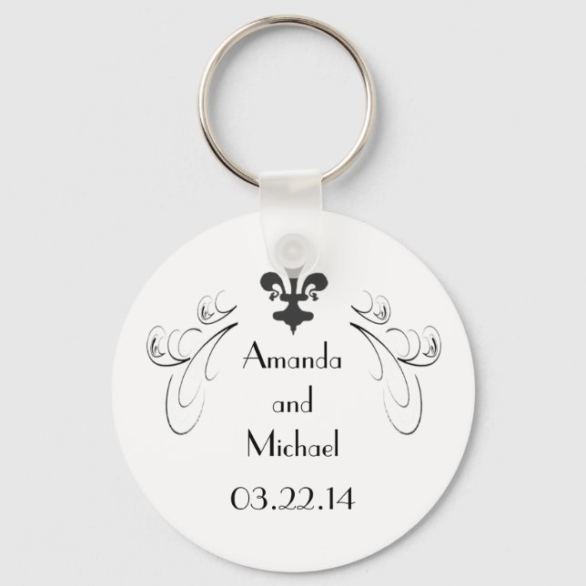 Chaveiro Customized Decorative Fleur de Lis Wedding (Frente)