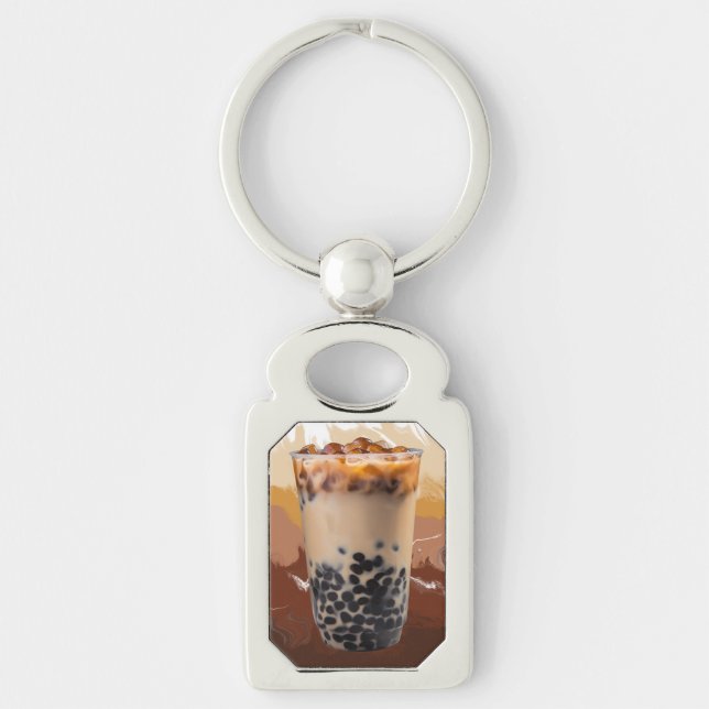 Chaveiro Cute 3D Milk Tea Design – Boba Lover Aesthetic (Frente)