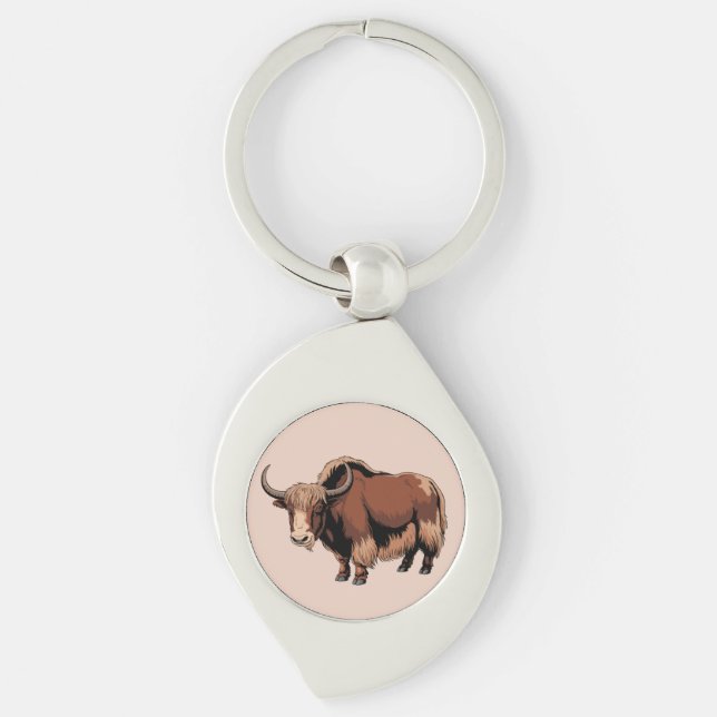 Chaveiro Cute & adorable brown Yak  (Frente)