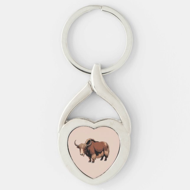Chaveiro Cute & adorable brown Yak  (Frente)