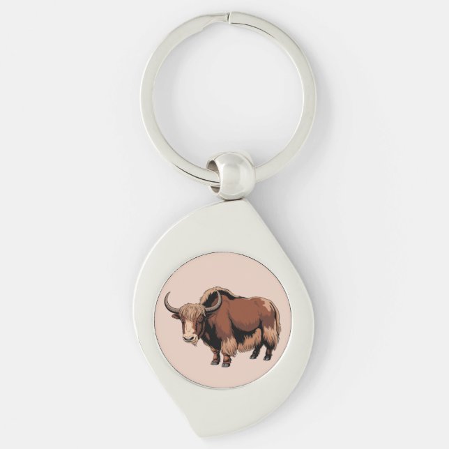 Chaveiro Cute & adorable brown Yak  (Frente)