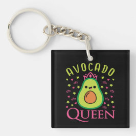 Chaveiro Cute Avocado Queen with Heart Keto Girl Cooking 