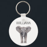 Chaveiro Cute Baby Elephant Name<br><div class="desc">ilustração fofa do elefante do bebê chaveiro</div>