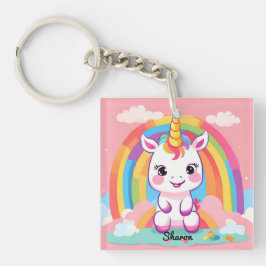 Chaveiro Cute Baby Unicorn Rainbow