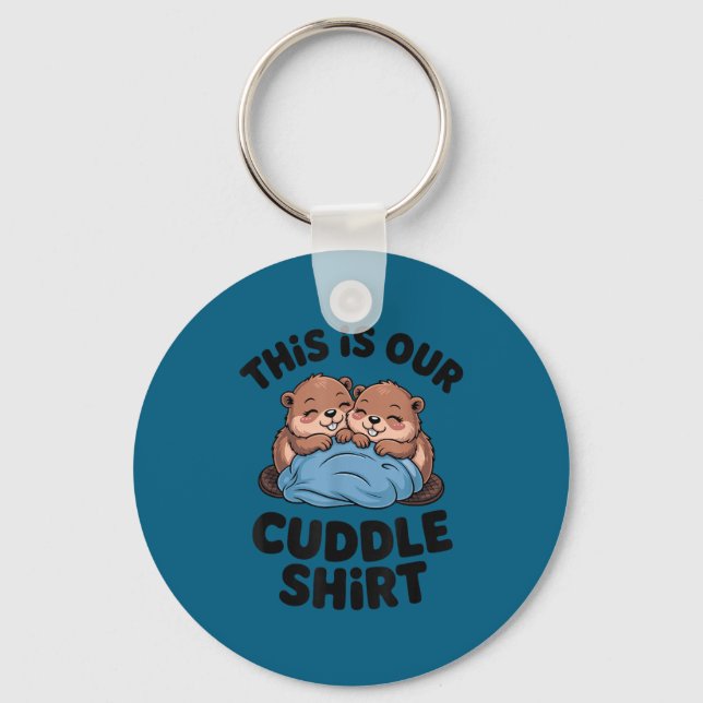Chaveiro Cute Beaver Couple This Is Our Cuddle  (Frente)