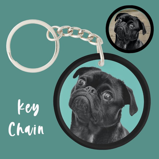 Chaveiro Cute Black Pug Face Charm | Unique Custom Dog Love (Criador carregado)